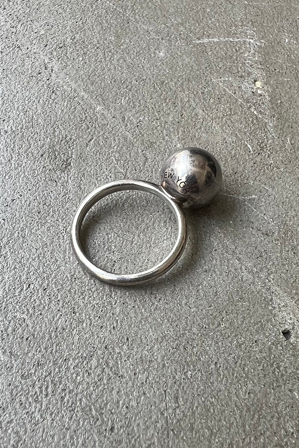 925 SILVER BALL RING / SILVER [SIZE: Equivalent to JP 16 USED]