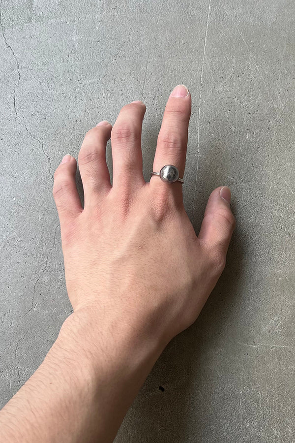 925 SILVER BALL RING / SILVER [SIZE: Equivalent to JP 16 USED]