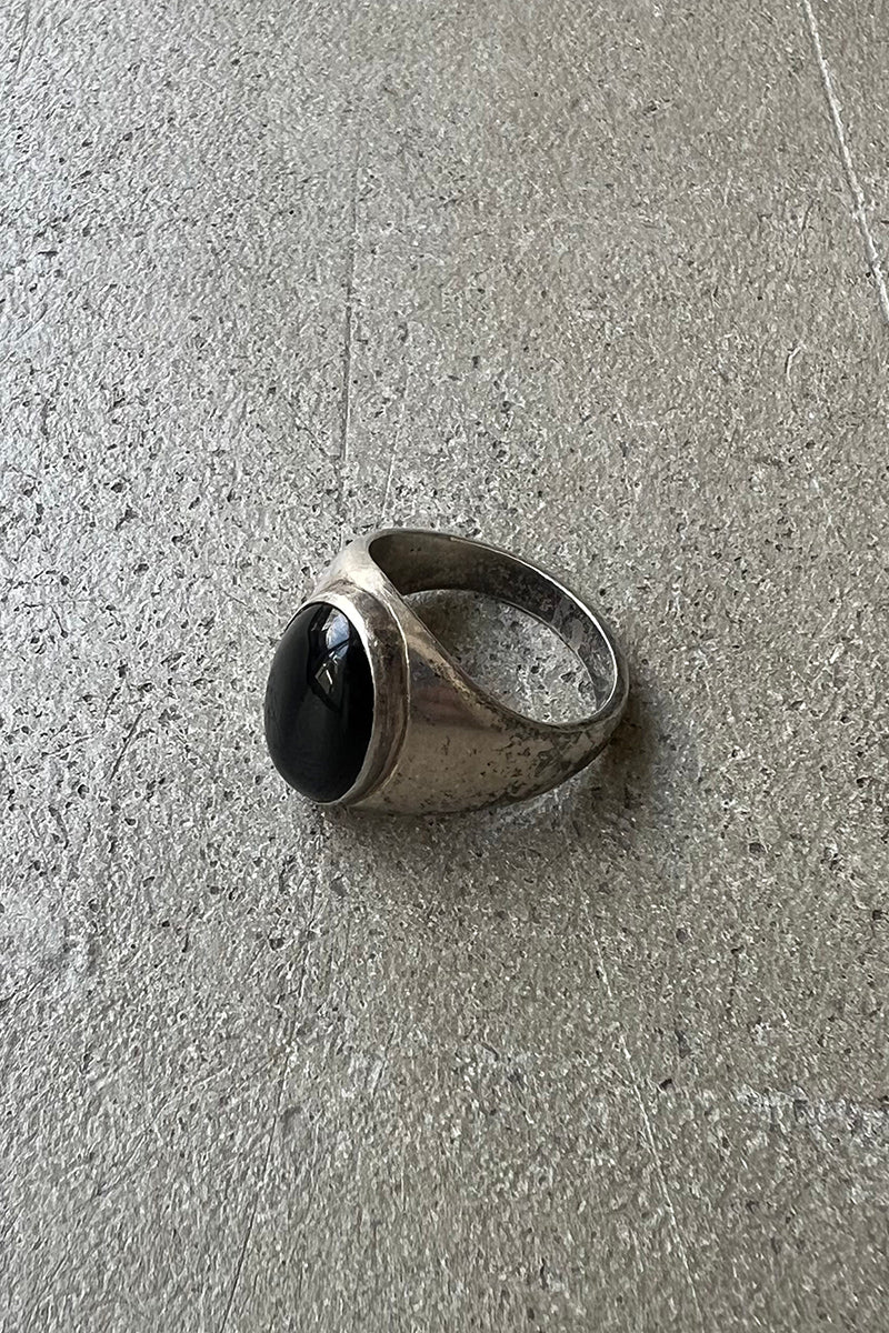 MADE IN MEXICO 925 SILVER RING W/ONYX / SILVER [SIZE: 13号相当 USED]