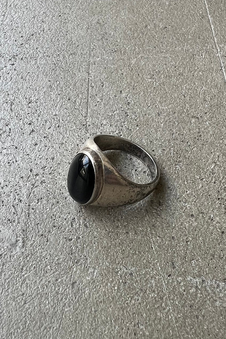 MADE IN MEXICO 925 SILVER RING W/ONYX / SILVER [SIZE: 13号相当 USED]