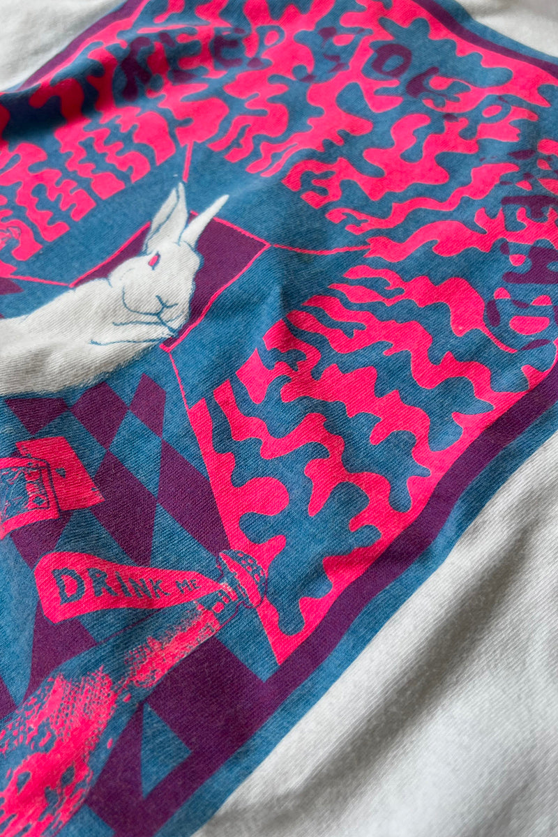 MADE IN USA 80'S KEEP YOUR HEAD PRINT T-SHIRT / WHITE [SIZE: L USED]