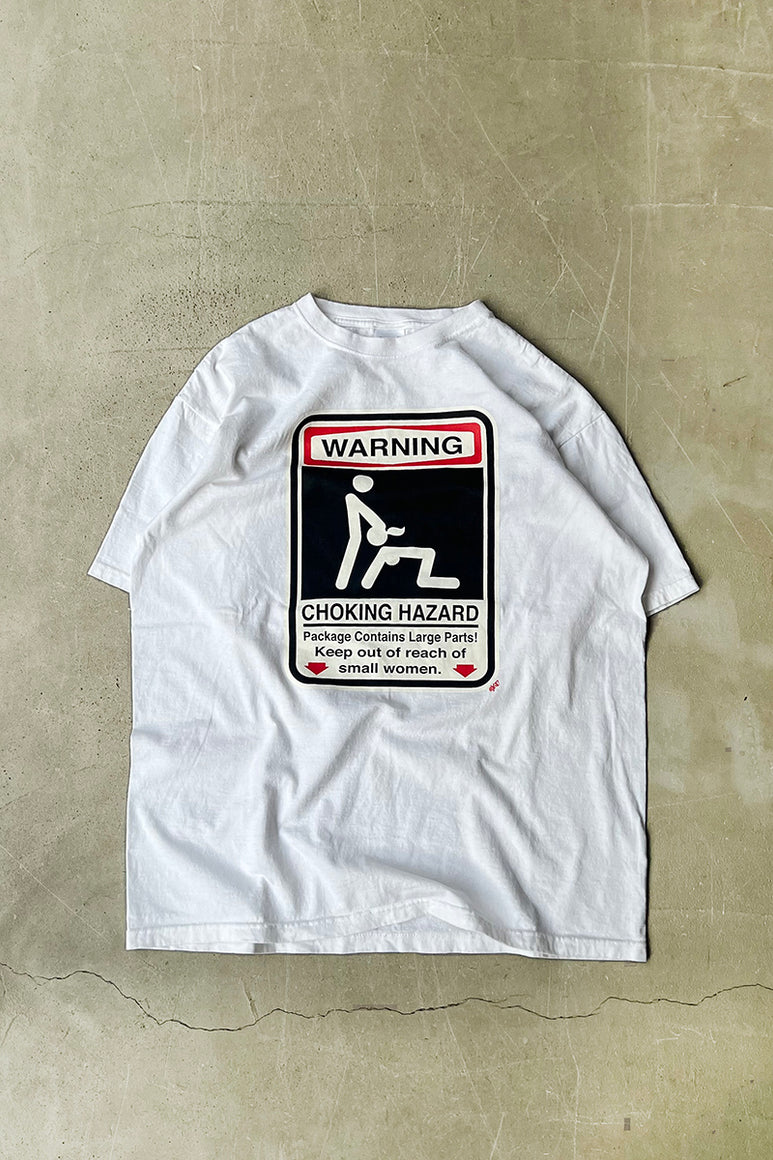 90'S WARNING EROTIC T-SHIRT / WHITE [SIZE: L USED]