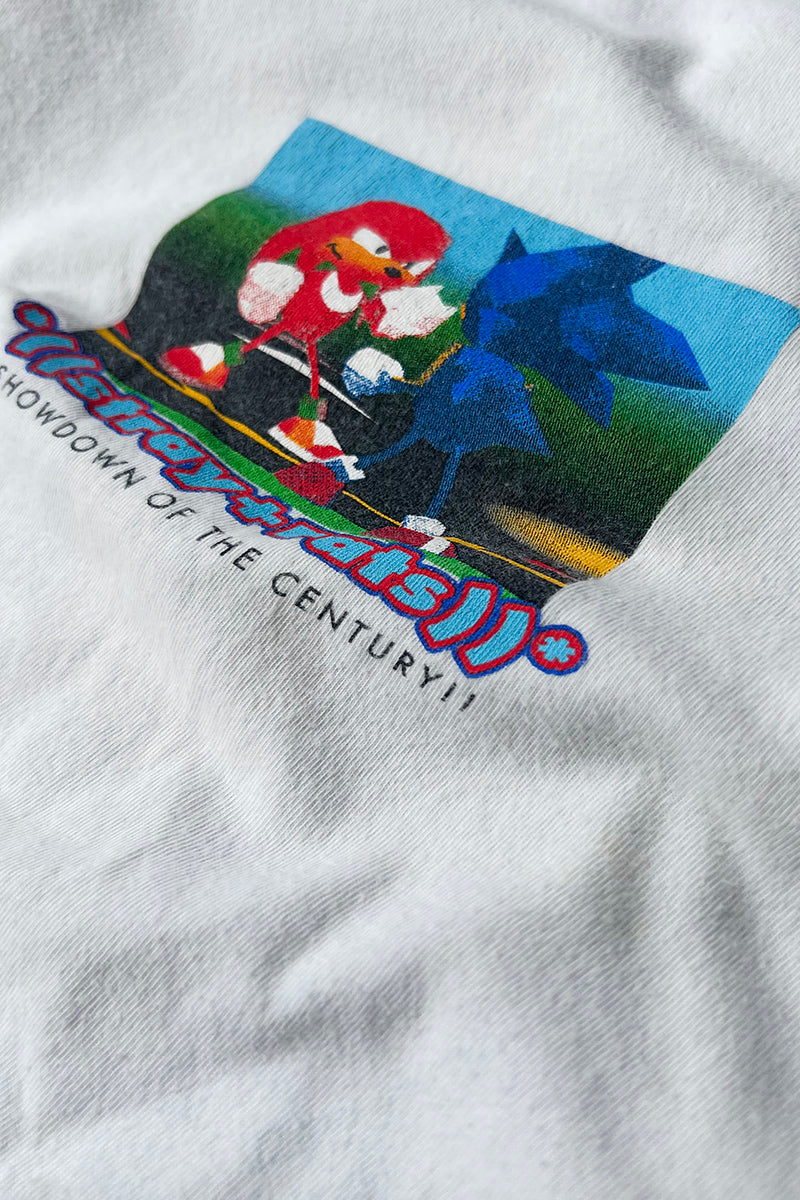 MADE IN USA 90'S SEGA SONIC GAME RINGER T-SHIRT / WHITE [SIZE: S USED]