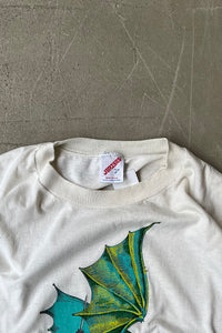 MADE IN USA 90'S DRAGON PRINT T-SHIRT / WHITE [SIZE: L USED]