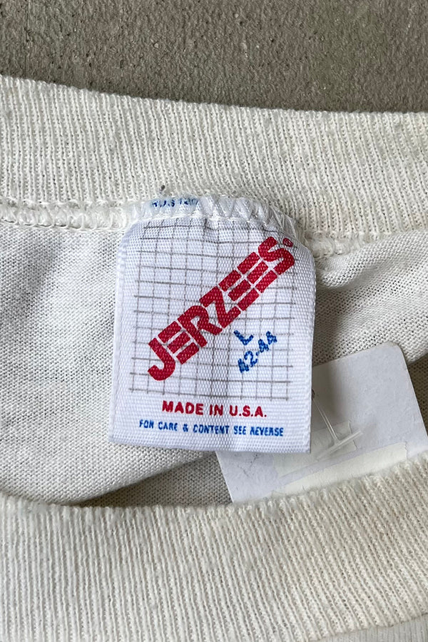 MADE IN USA 90'S DRAGON PRINT T-SHIRT / WHITE [SIZE: L USED]