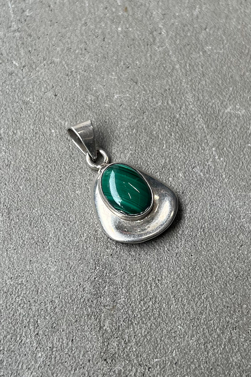 MADE IN MEXICO 925 SILVER PENDANT TOP W/MALACHITE / SILVER [SIZE: ONE SIZE USED]