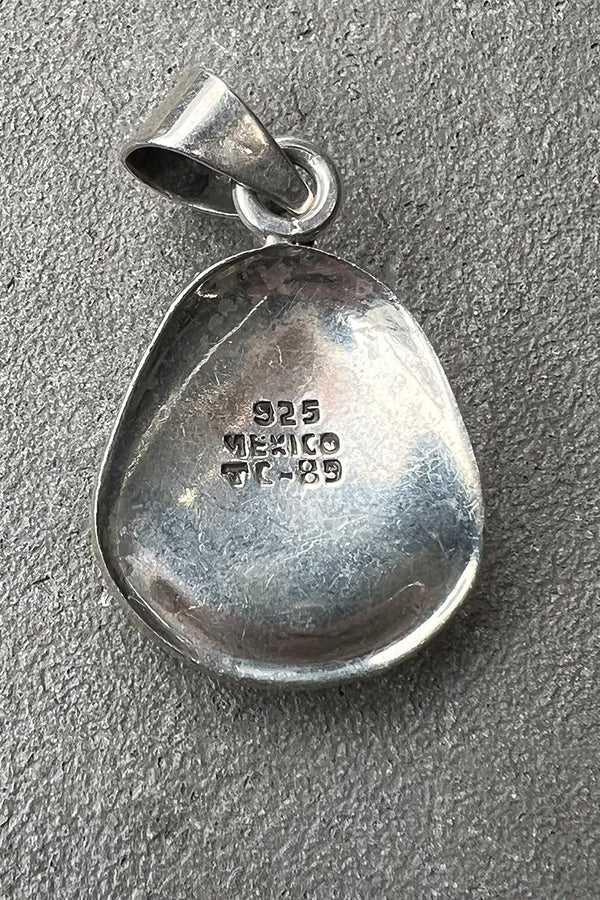 MADE IN MEXICO 925 SILVER PENDANT TOP W/MALACHITE / SILVER [SIZE: ONE SIZE USED]