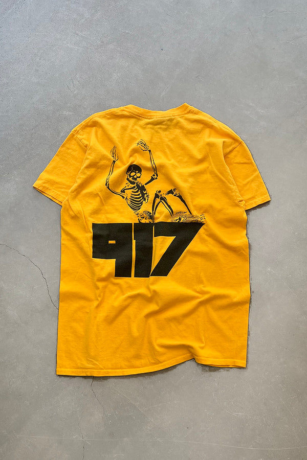 917 SKATEBOARDING T-SHIRT / YELLOW [SIZE: M USED]