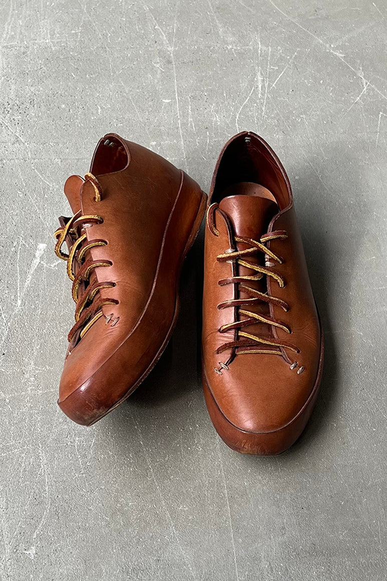 MADE IN ITALY HAND SEWN LOW RUBBER / BROWN [SIZE: 41 (26cm相当) USED]