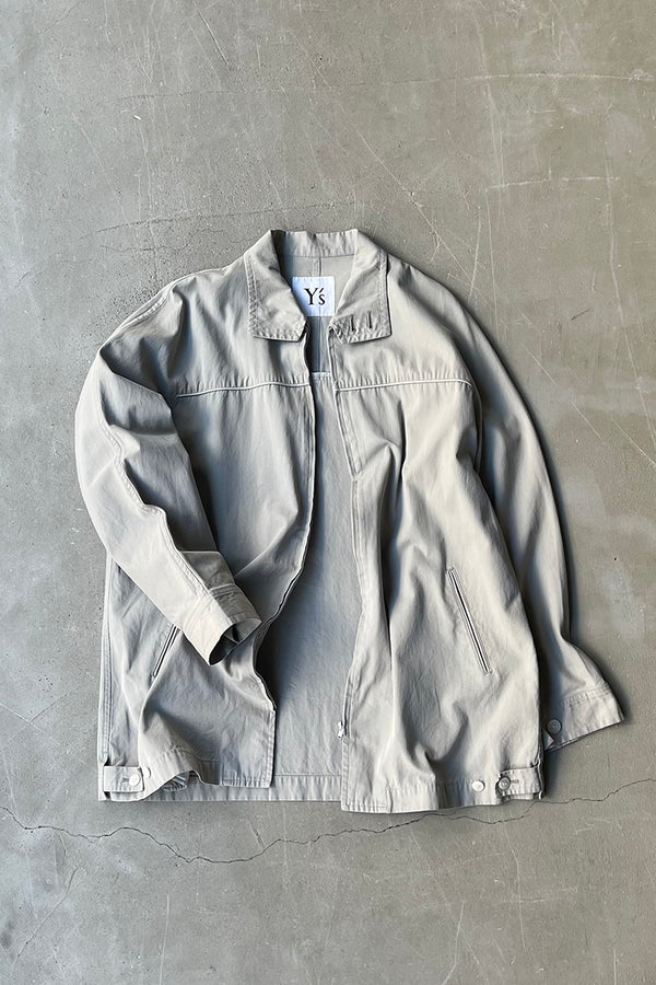 90'S-Y2K EARLY 00'S ZIP SHIRT JACKET / GRAY [SIZE: L USED]