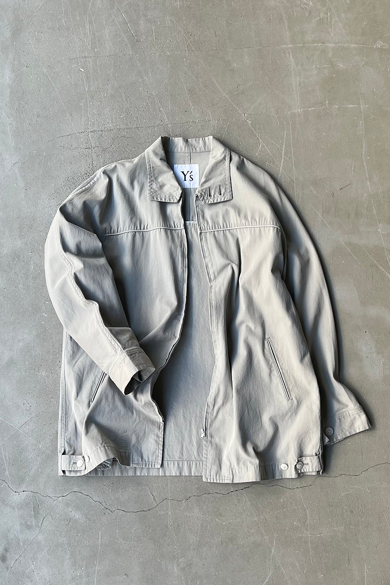90'S-Y2K EARLY 00'S ZIP SHIRT JACKET / GRAY [SIZE: L USED]