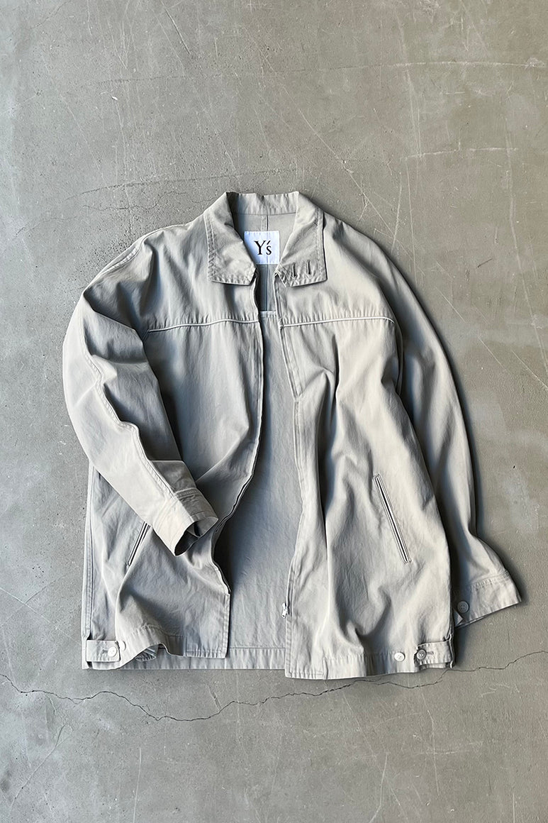 90'S-Y2K EARLY 00'S ZIP SHIRT JACKET / GRAY [SIZE: L USED]