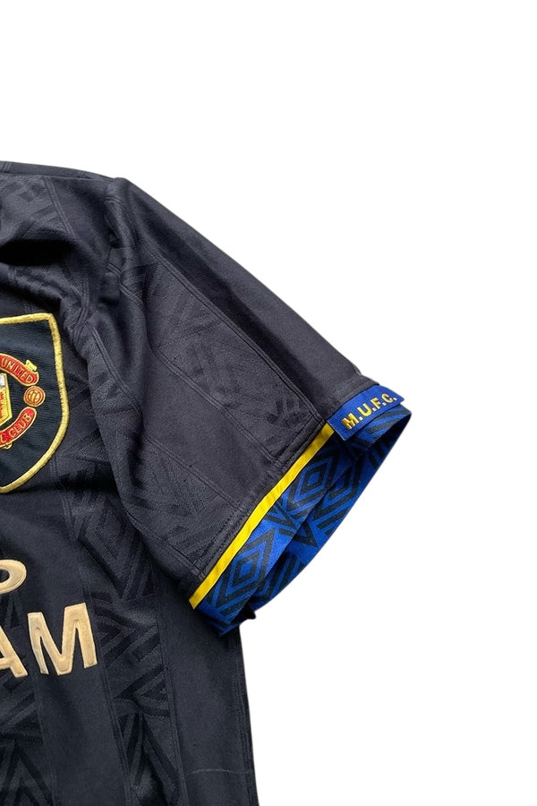 93-95'S MANCHESTER UNITED FOOTBALL GAME SHIRT / BLACK [SIZE: S USED]