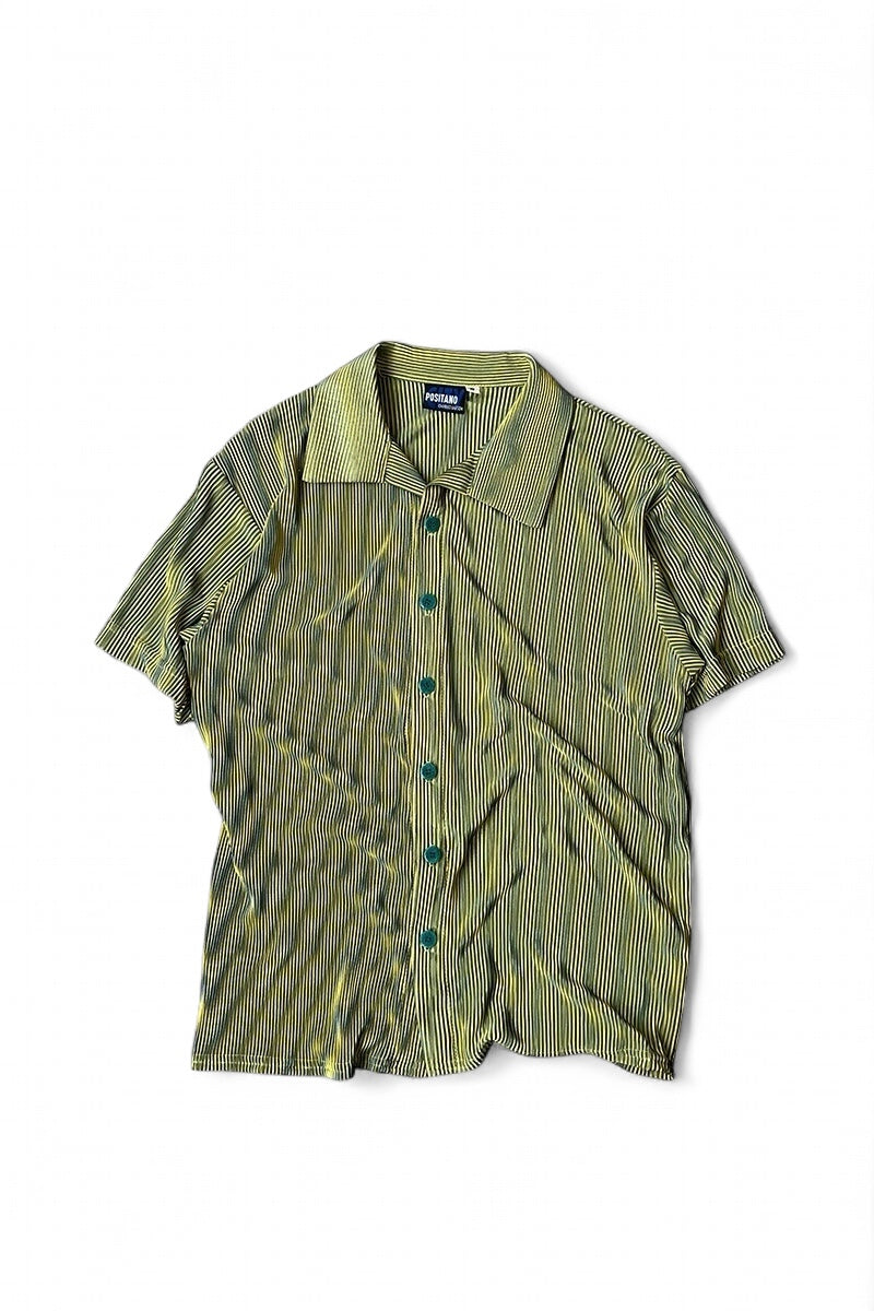 90'S S/S STRIPE SHIRT / YELLOW [SIZE: S USED]