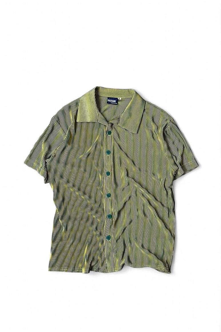 90'S S/S STRIPE SHIRT / YELLOW [SIZE: S USED]