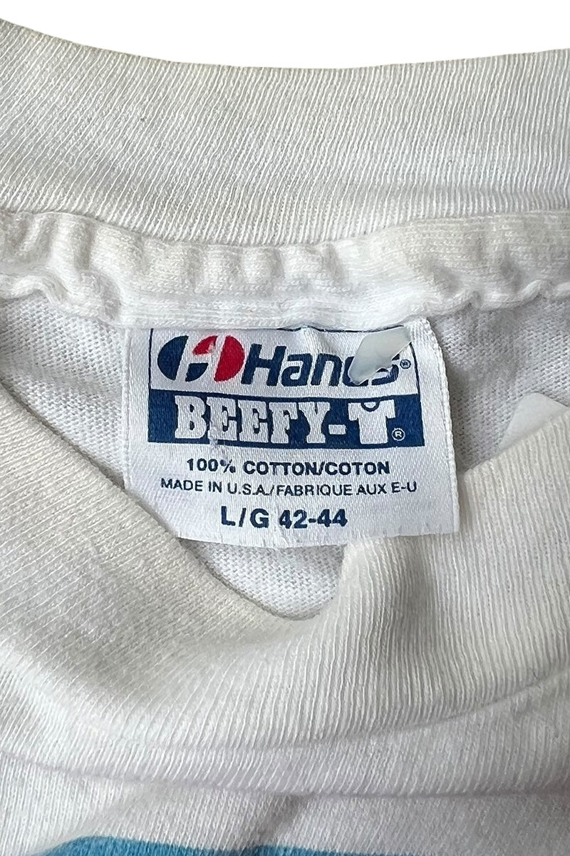 MADE IN USA 80'S KEEP YOUR HEAD PRINT T-SHIRT / WHITE [SIZE: L USED]