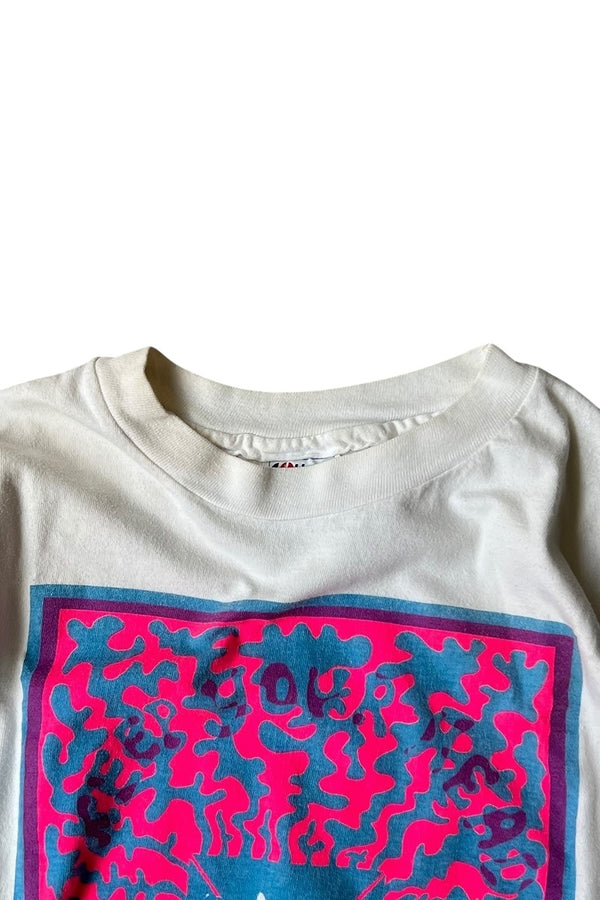MADE IN USA 80'S KEEP YOUR HEAD PRINT T-SHIRT / WHITE [SIZE: L USED]