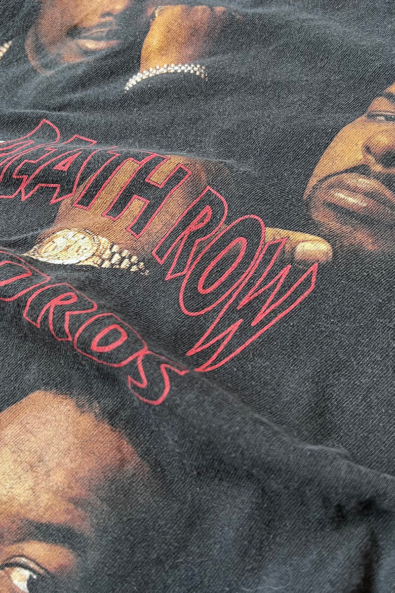 00'S DEATH ROW RECORDS HIP HOP T-SHIRT / BLACK [SIZE: L USED]