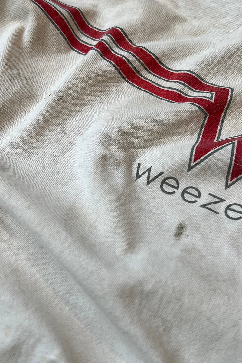 MADE IN USA 90'S WEEZER NO SLEEVE BAND T-SHIRT / WHITE [SIZE: L USED]