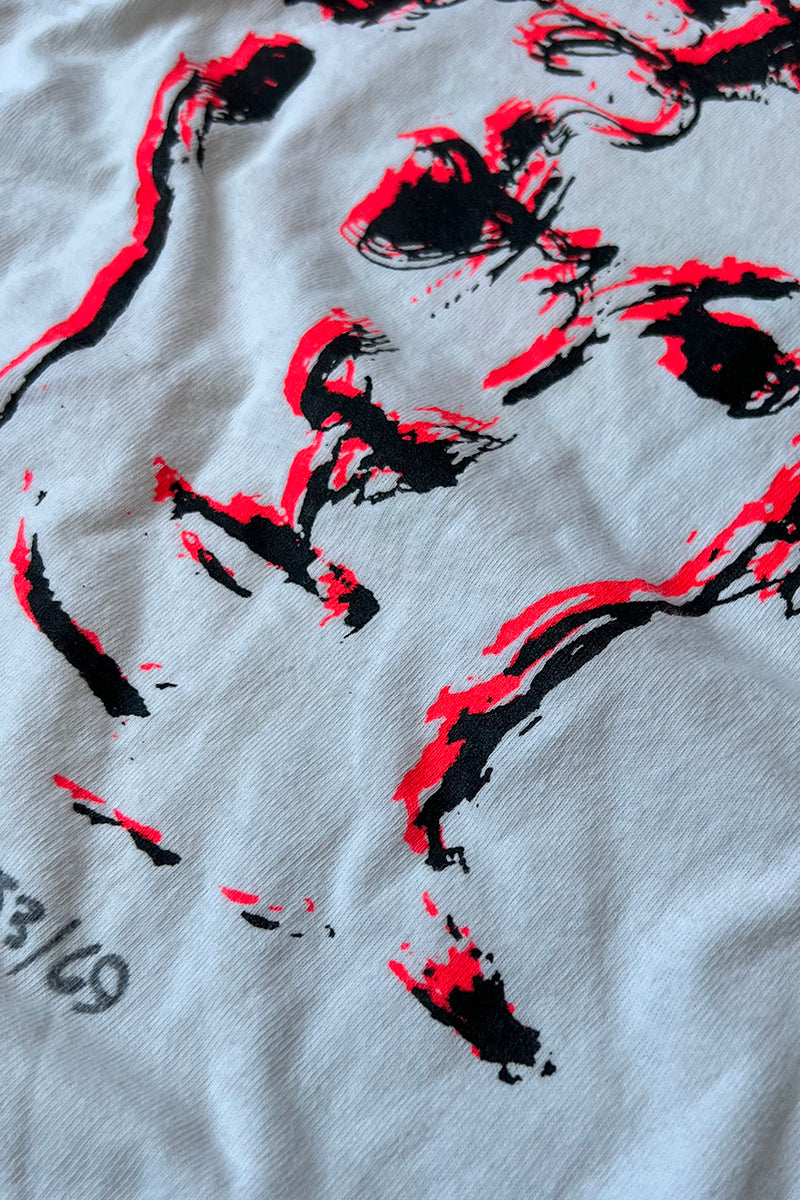 MADE IN USA 91'S DAVID FRALEY ART T-SHIRT / WHITE [SIZE: L USED]
