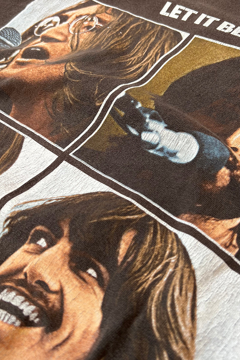 MADE IN MEXICO Y2K 2004 THE BEATLES BAND T-SHIRT / BROWN [SIZE: M USED]