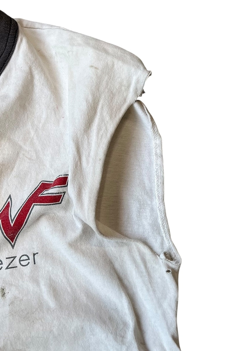 MADE IN USA 90'S WEEZER NO SLEEVE BAND T-SHIRT / WHITE [SIZE: L USED]