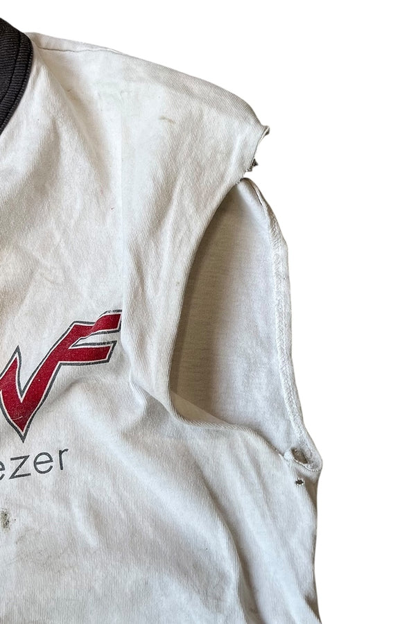 MADE IN USA 90'S WEEZER NO SLEEVE BAND T-SHIRT / WHITE [SIZE: L USED]