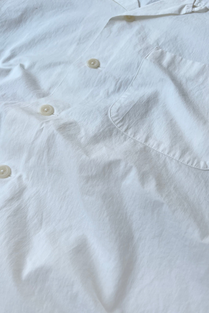 90'S S/S ANDY CAMP OPEN COLLAR SHIRT / WHITE [SIZE: M USED]