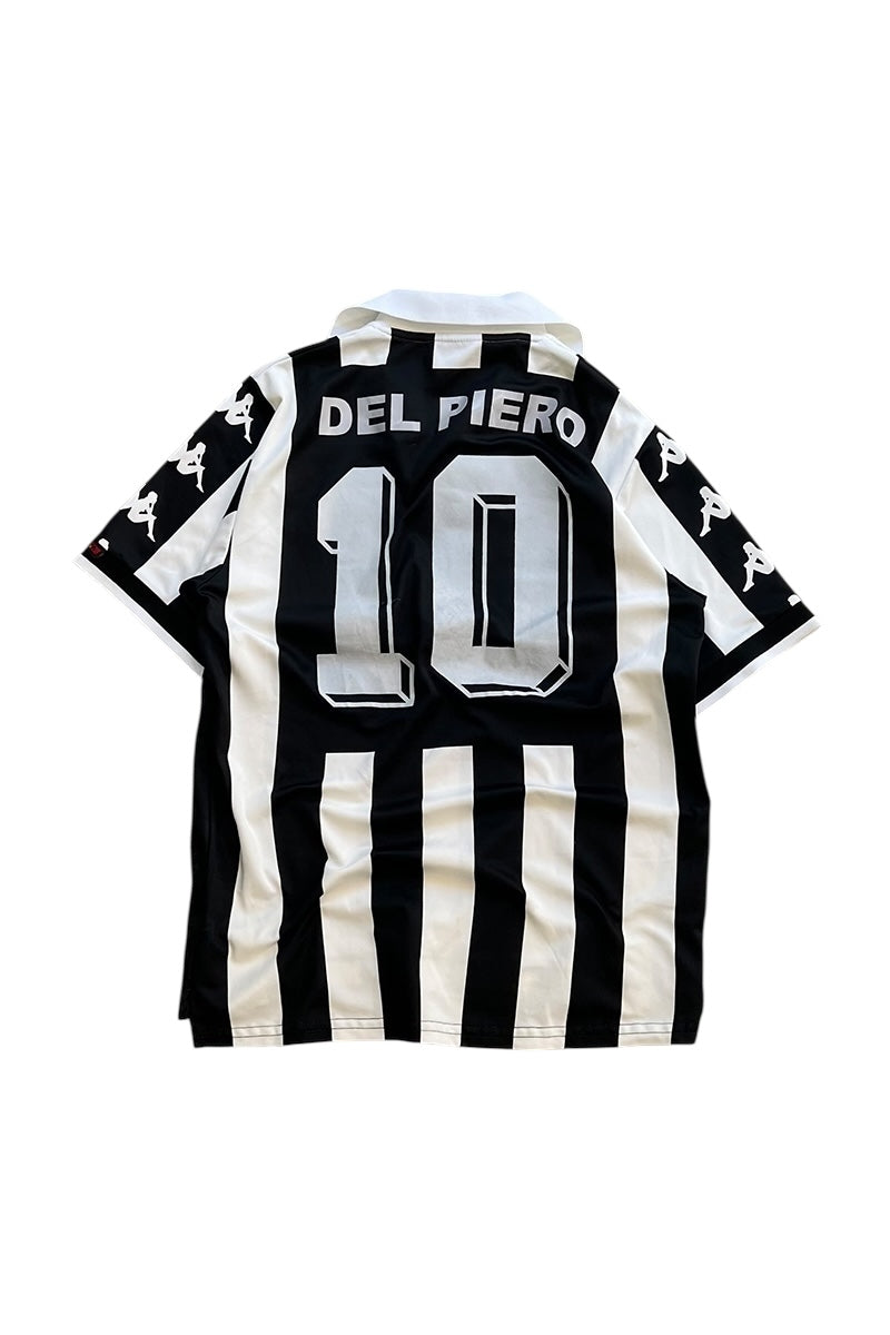 MADE IN ITALY 99-00'S DEL PIERO FOOTBALL GAME SHIRT / STRIPE [SIZE: S USED]