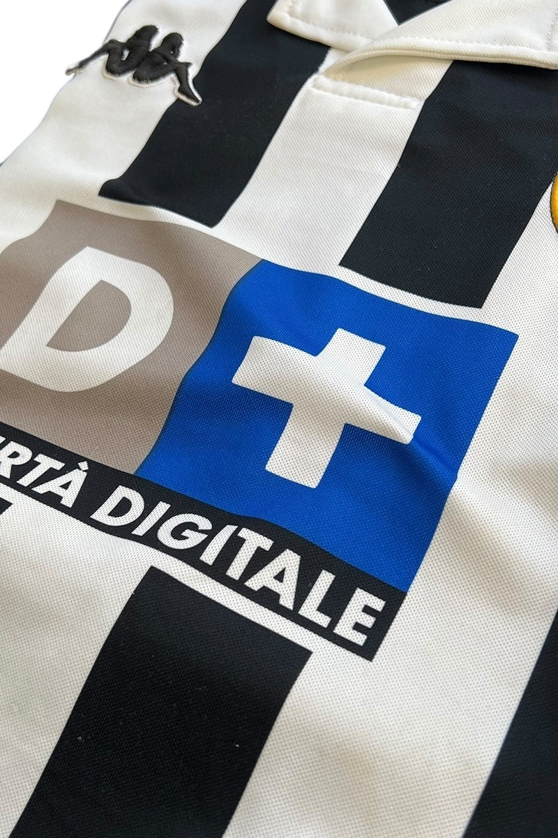 MADE IN ITALY 99-00'S DEL PIERO FOOTBALL GAME SHIRT / STRIPE [SIZE: S USED]