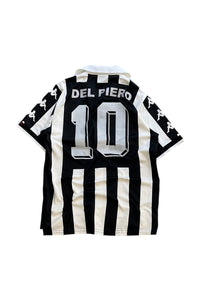 MADE IN ITALY 99-00'S DEL PIERO FOOTBALL GAME SHIRT / STRIPE [SIZE: S USED]