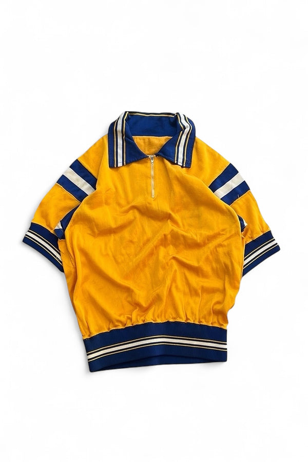 60'S J.C.H. HALF ZIP POLO SHIRT / YELLOW [SIZE: M USED]