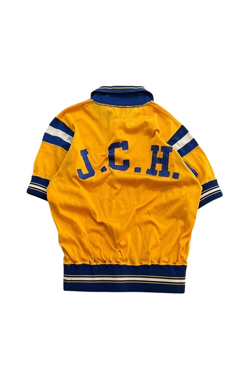 60'S J.C.H. HALF ZIP POLO SHIRT / YELLOW [SIZE: M USED]