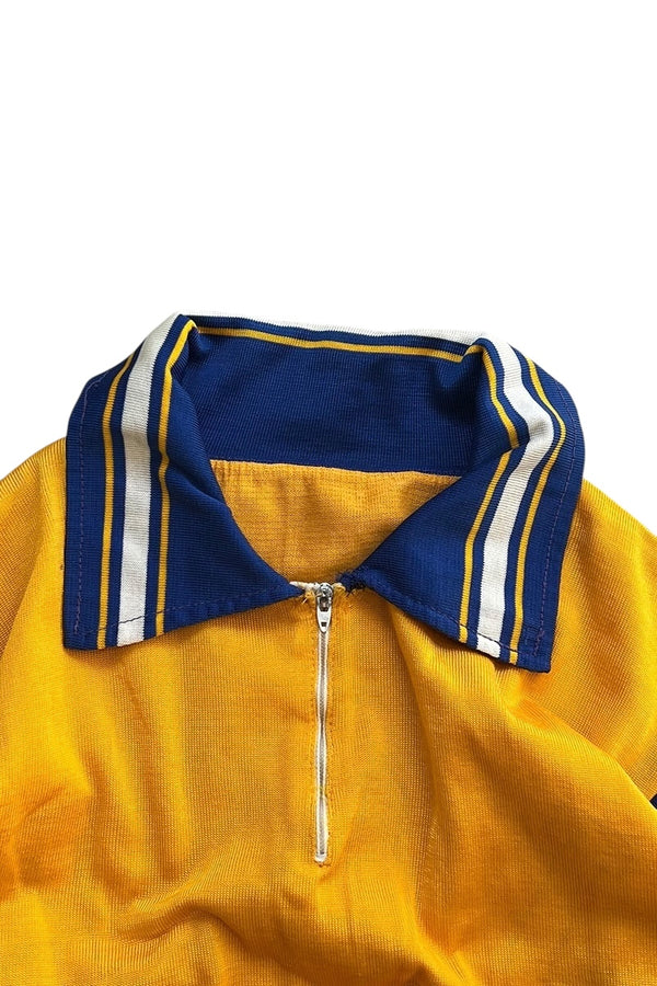 60'S J.C.H. HALF ZIP POLO SHIRT / YELLOW [SIZE: M USED]