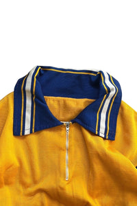 60'S J.C.H. HALF ZIP POLO SHIRT / YELLOW [SIZE: M USED]