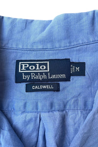 90'S CALDWELL LINEN SILK S/S SHIRT / LIGHT BLUE [SIZE: M USED]