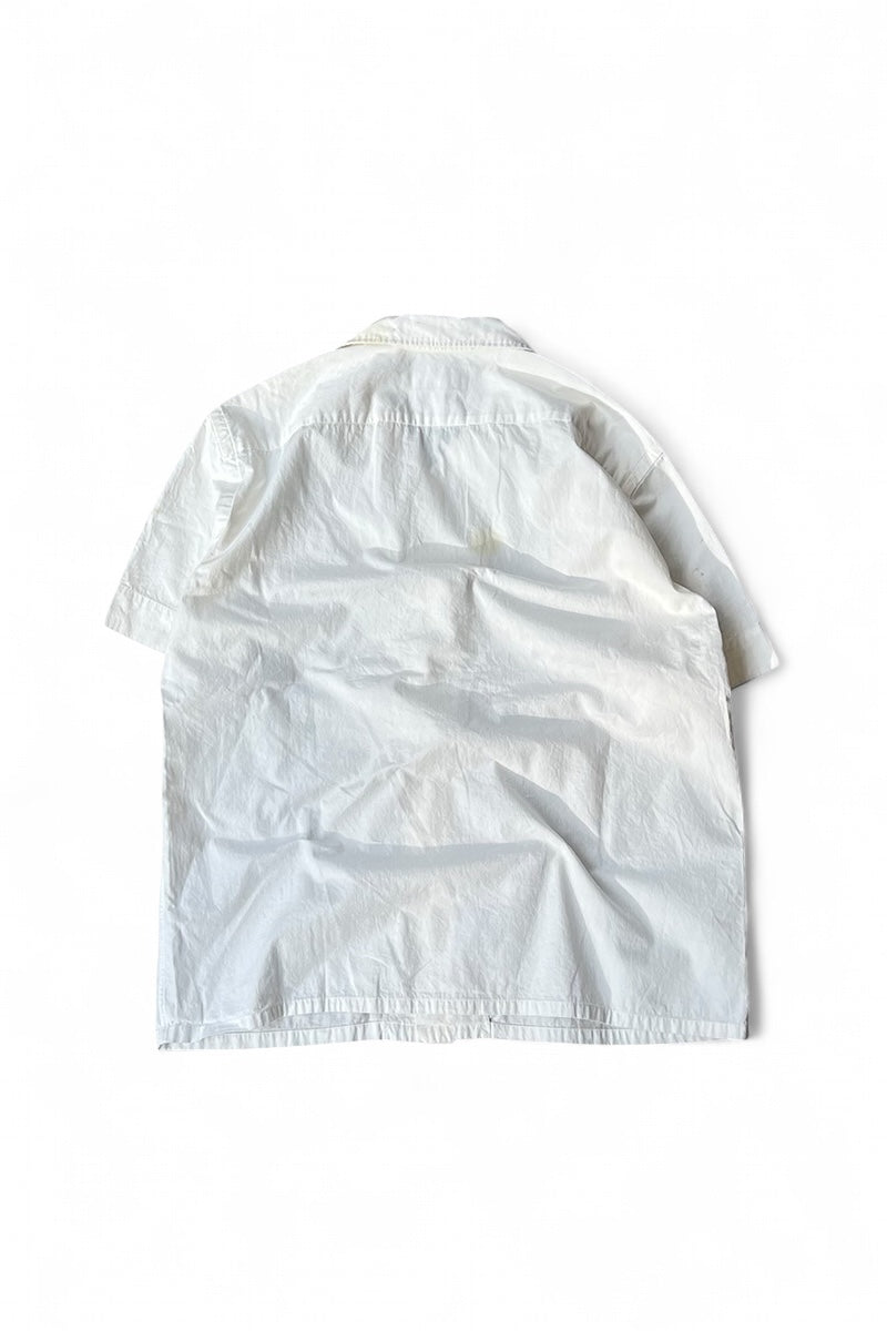 90'S S/S ANDY CAMP OPEN COLLAR SHIRT / WHITE [SIZE: M USED]