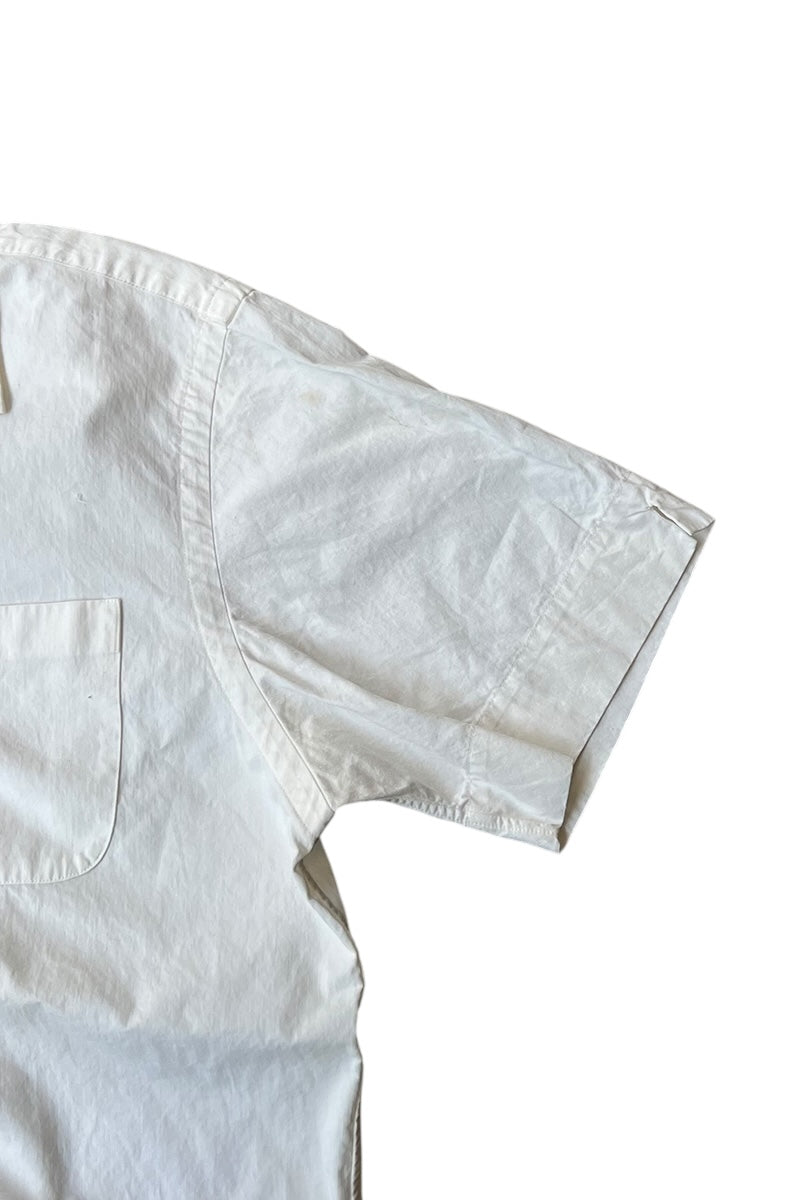 90'S S/S ANDY CAMP OPEN COLLAR SHIRT / WHITE [SIZE: M USED]