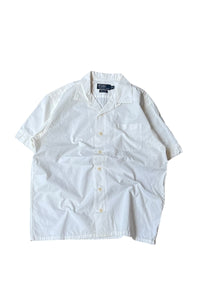 90'S S/S ANDY CAMP OPEN COLLAR SHIRT / WHITE [SIZE: M USED]