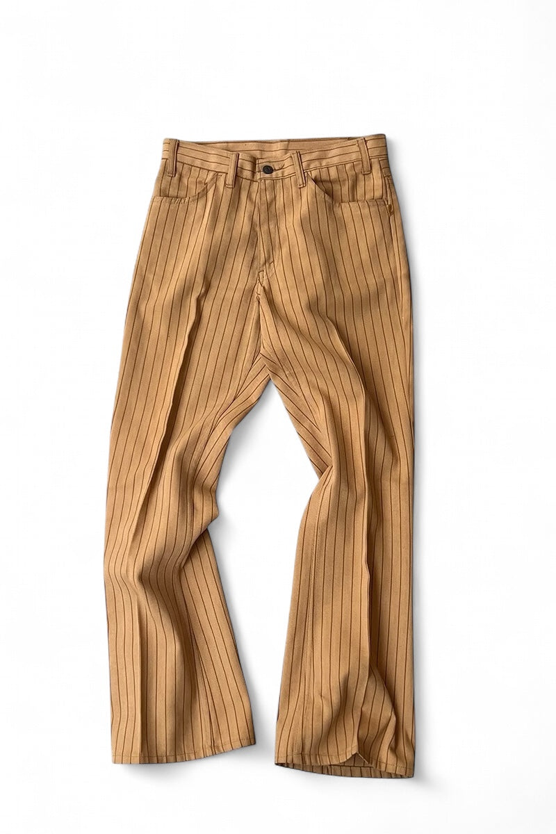 MADE IN USA 70'S BIG E STA-PREST STRIPE PANTS / BEIGE [SIZE: M USED]