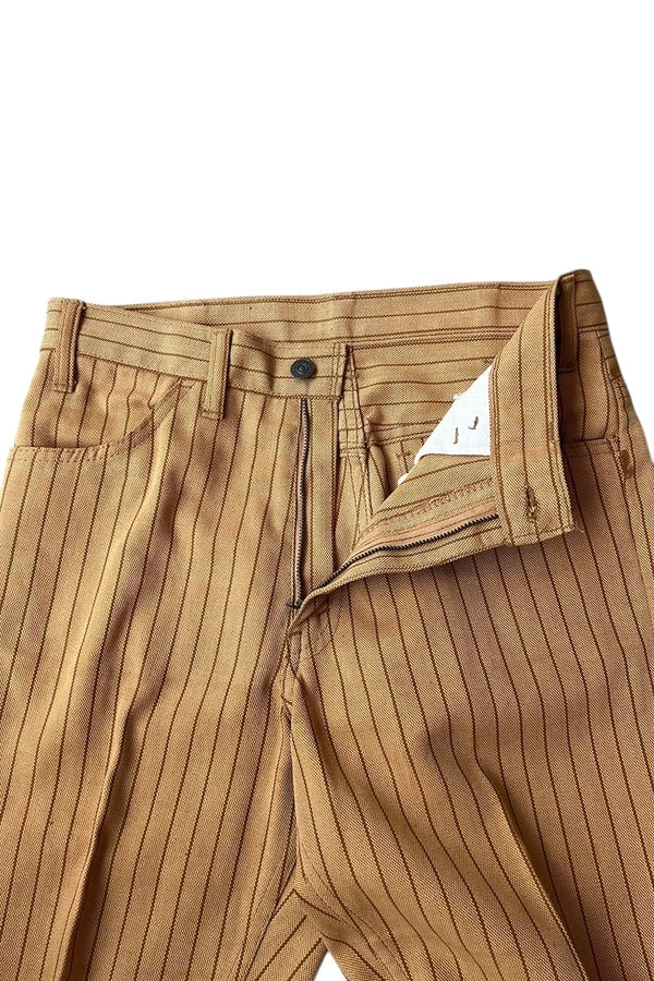 MADE IN USA 70'S BIG E STA-PREST STRIPE PANTS / BEIGE [SIZE: M USED]