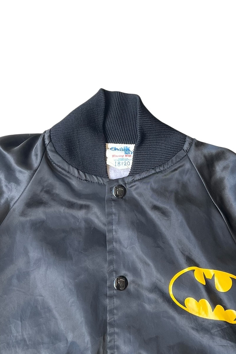 MADE IN USA 80'S BATMAN SATIN JACKET / BLACK [SIZE: 18/20 USED]