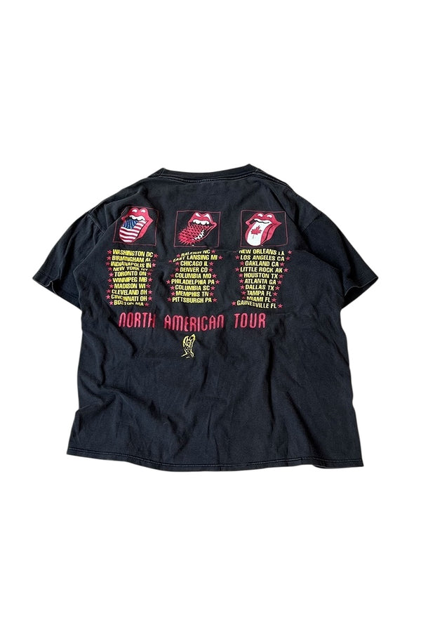 MADE IN USA 94'S THE ROLLING STONES NORTH AMERICAN TOUR T-SHIRT / BLACK [SIZE: L USED]