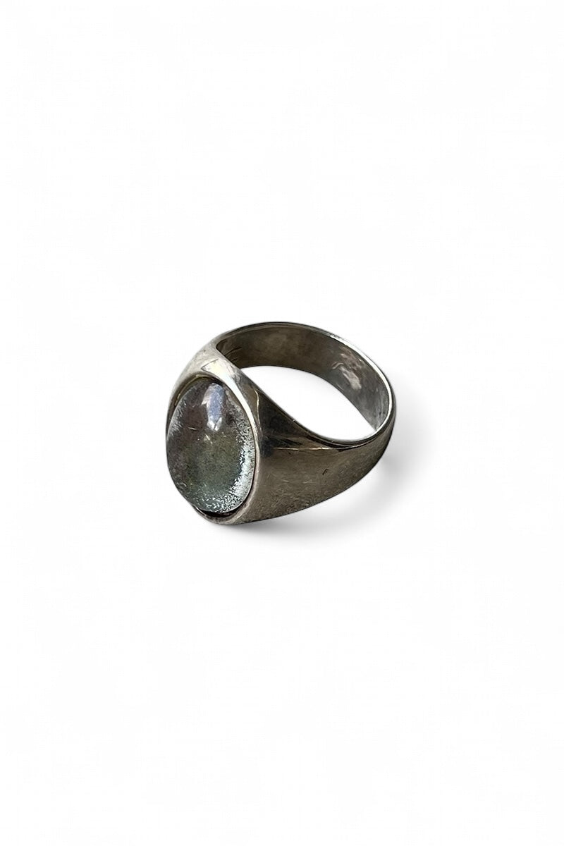 STERLING SILVER RING W/STONE / SILVER [SIZE: 22号相当 USED]
