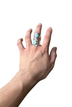 画像をギャラリービューアに読み込む, 925 SILVER RING W/LARIMAR / SILVER [SIZE: 15号相当 USED]
