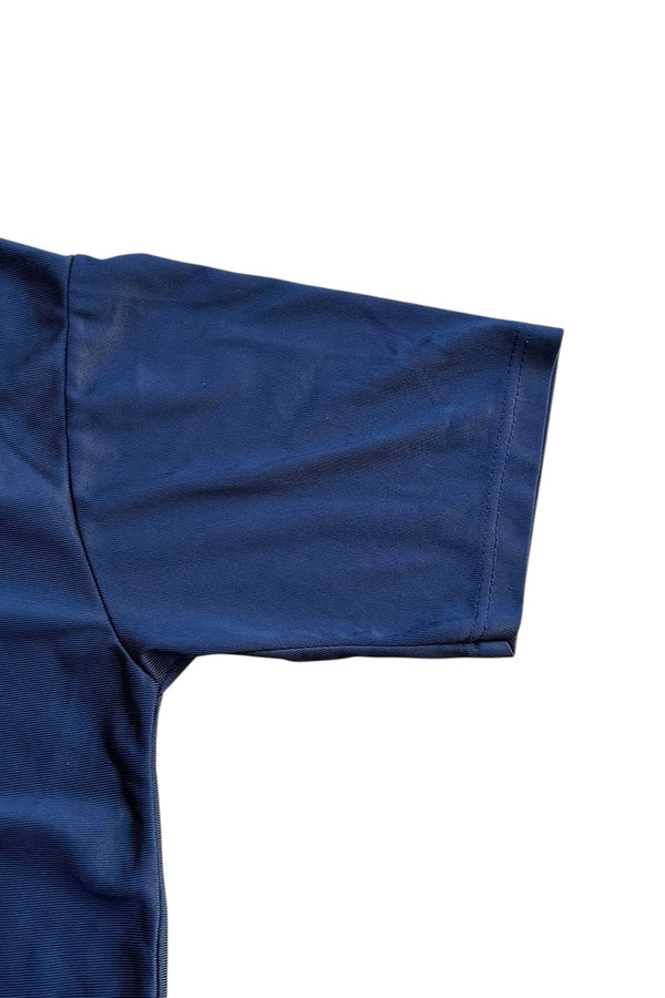 90'S S/S HALF ZIP POLO SHIRT / NAVY [SIZE: L USED]
