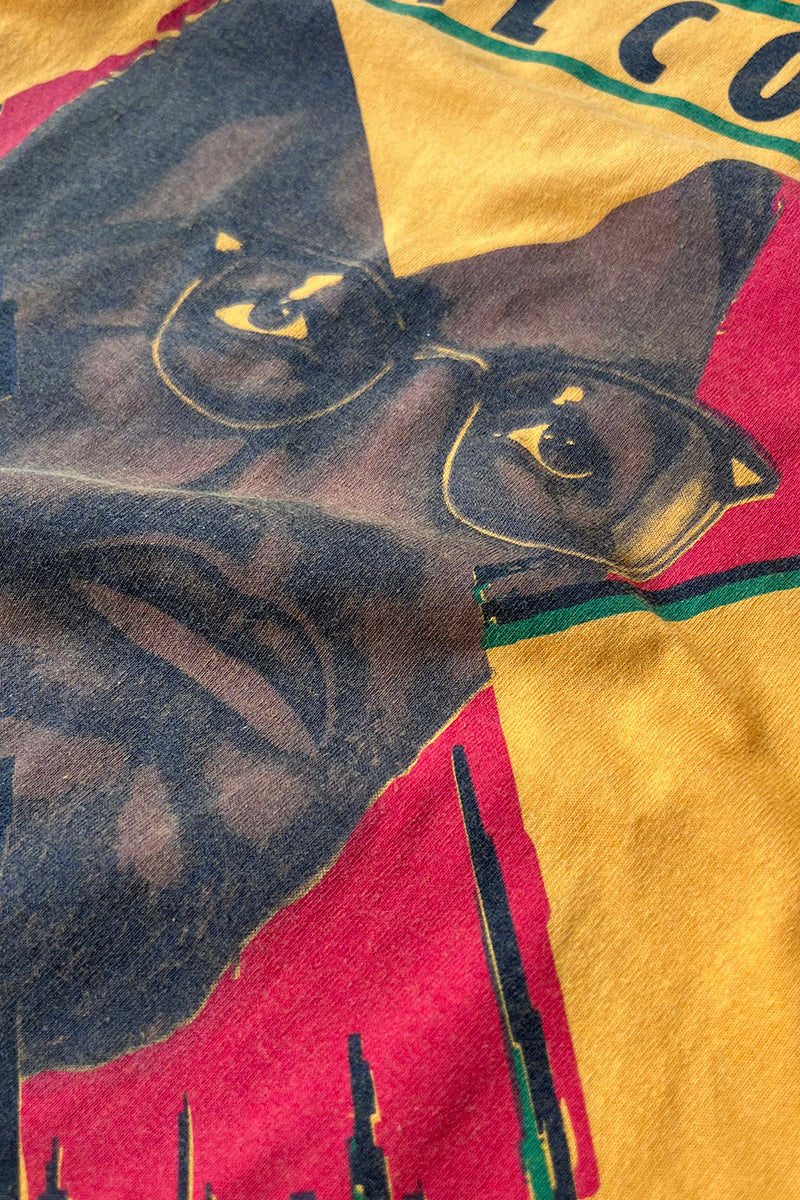 MADE IN USA 90'S MALCOLM X T-SHIRT / YELLOW [SIZE: L USED]