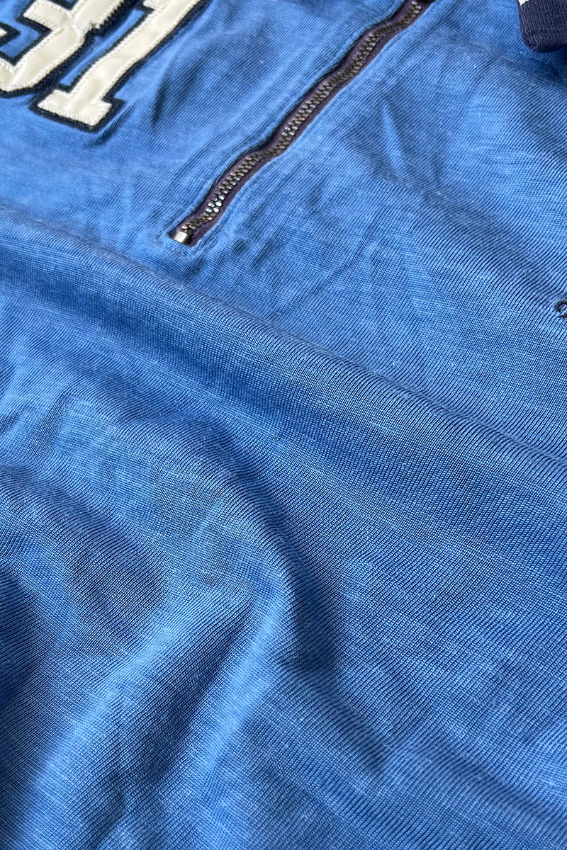 90'S HALF-ZIP POLO SHIRT / LIGHT BLUE [SIZE: L USED]