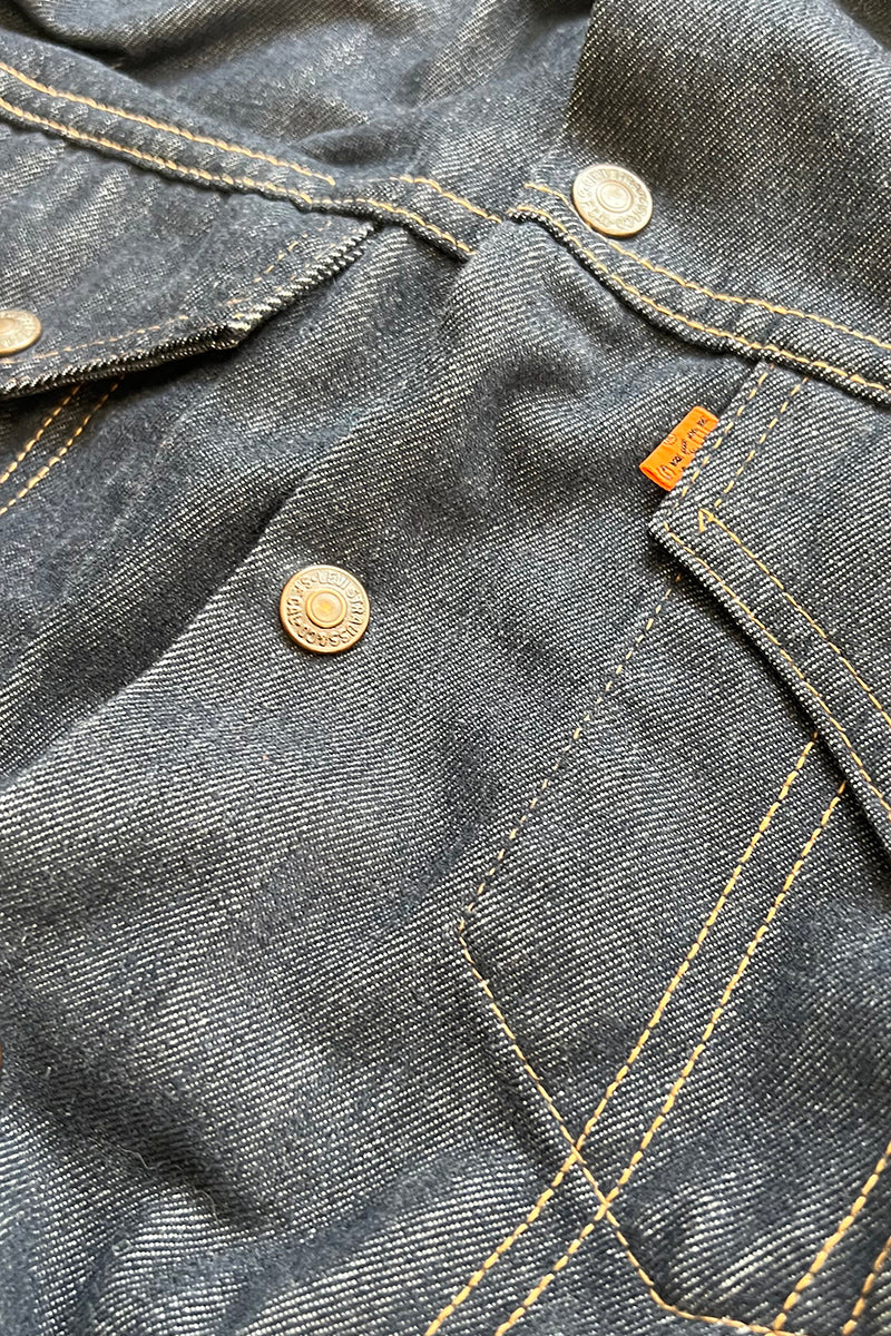 MADE IN USA 70'S DENIM JACKET ORANGE TAB / NAVY [SIZE: 22 USED]