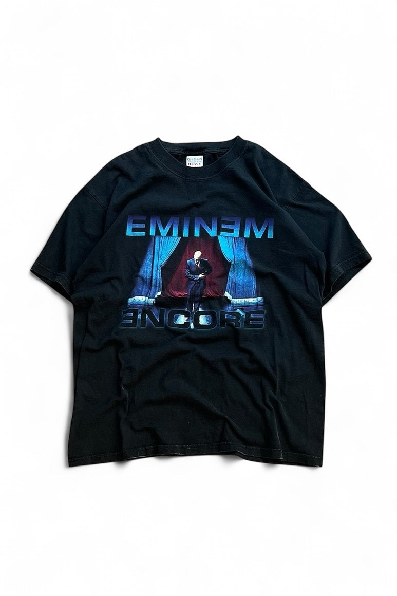04'S EMINEM HIP HOP T-SHIRT / BLACK [SIZE: M USED]
